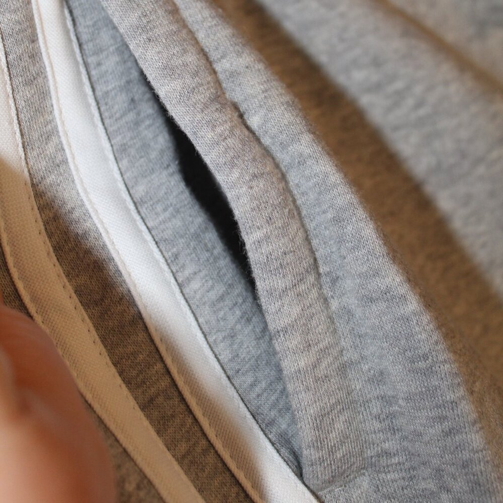 adidas light gray women's 3-Stripe cotton fleece sweatpant jogger with pockets S - Picture 5 of 6